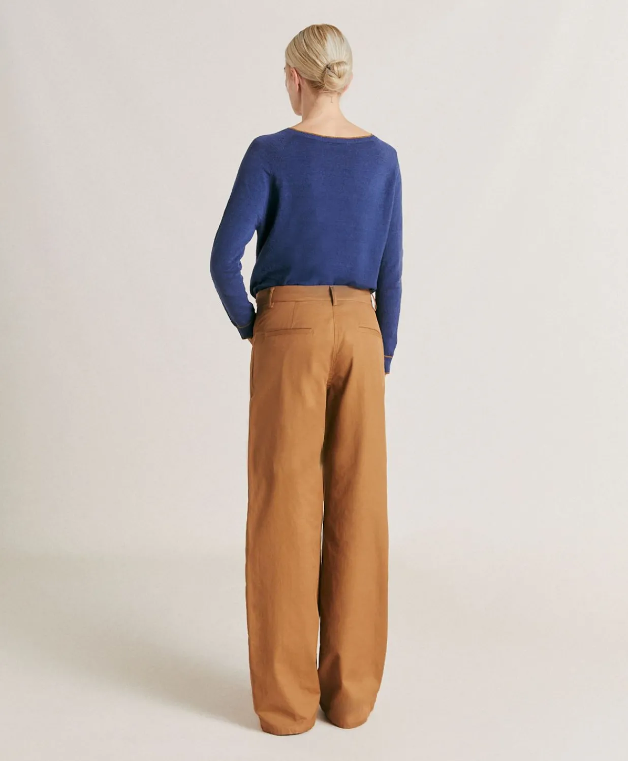 New Pantalon En Gabardine Olivina - Caramel Femmes Pantalons Et Shorts