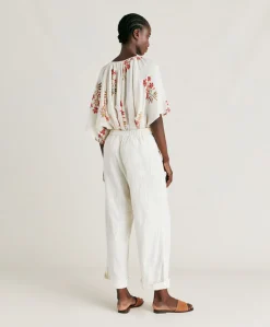 Clearance Pantalon En Gaze Lucia - Creme Femmes Pantalons Et Shorts