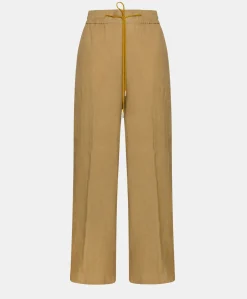 Pantalon En Lin Aliterru - Sable Femmes Pantalons Et Shorts