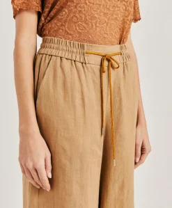 Pantalon En Lin Aliterru - Sable Femmes Pantalons Et Shorts