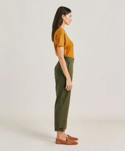 New Pantalon En Popeline Idaho - Armee Femmes Pantalons Et Shorts