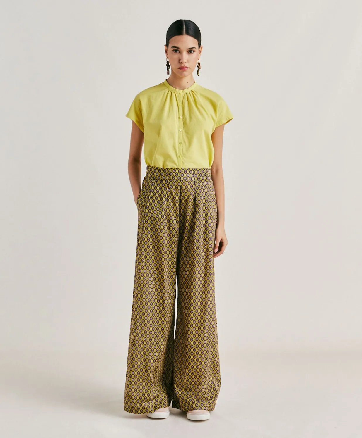 Sale Pantalon En Voile De Coton Imprime Aspen - Huile Femmes Pantalons Et Shorts
