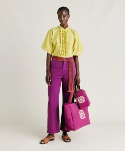 Sale Pantalon Gabardine Bis Fuchsia - Cyclamen Femmes Pantalons Et Shorts