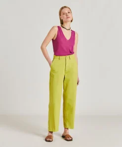 New Pantalon Gabardine Bis Fuchsia - Acide Femmes Pantalons Et Shorts