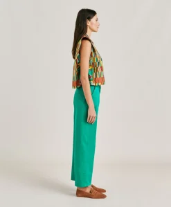 Pantalon Gabardine Bis Fuchsia - Emeraude Femmes Pantalons Et Shorts