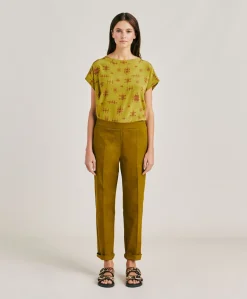 Pantalon Gabardine Haiti - Olive Femmes Pantalons Et Shorts