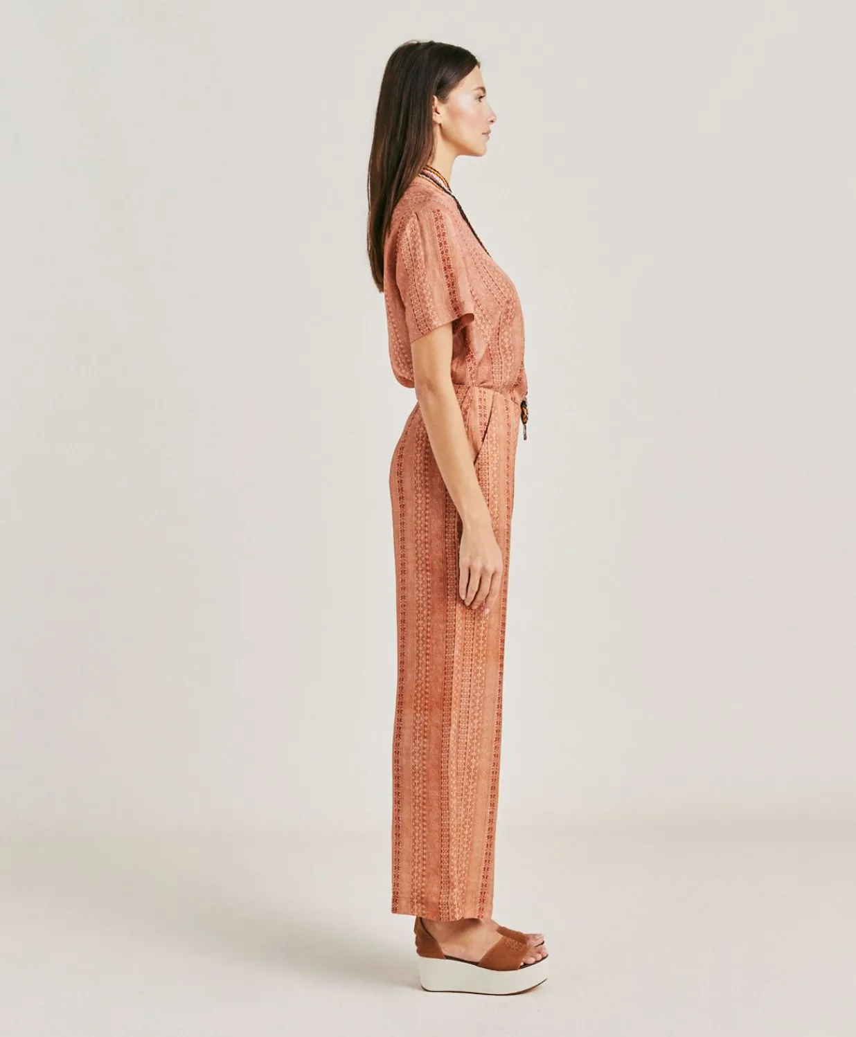 Best Pantalon Ginepro En Lin Viscose - Creme/Rouille Femmes Pantalons Et Shorts
