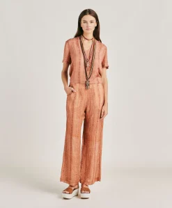 Best Pantalon Ginepro En Lin Viscose - Creme/Rouille Femmes Pantalons Et Shorts
