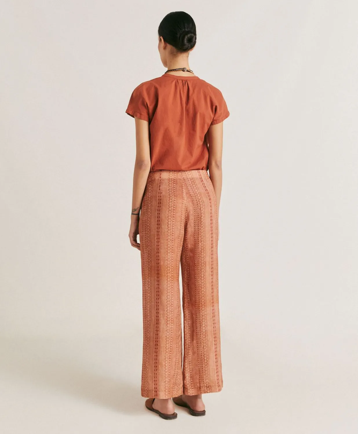 Best Pantalon Ginepro En Lin Viscose - Creme/Rouille Femmes Pantalons Et Shorts