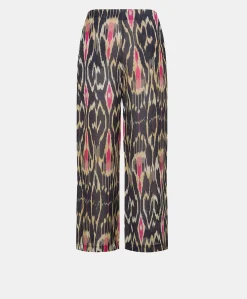 Sale Pantalon Ginepro En Lin Viscose - Bleu Multicolore Femmes Pantalons Et Shorts
