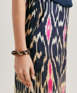 Sale Pantalon Ginepro En Lin Viscose - Bleu Multicolore Femmes Pantalons Et Shorts
