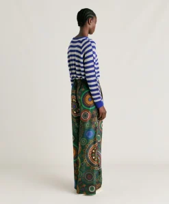 Discount Pantalon Haboutai En Soie Lanzarote - Vert Multicolore Femmes Pantalons Et Shorts