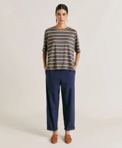 Outlet Pantalon Idaho En Popeline - Bleu Femmes Pantalons Et Shorts