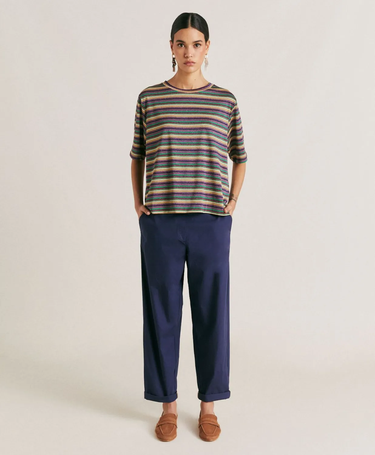 Outlet Pantalon Idaho En Popeline - Bleu Femmes Pantalons Et Shorts
