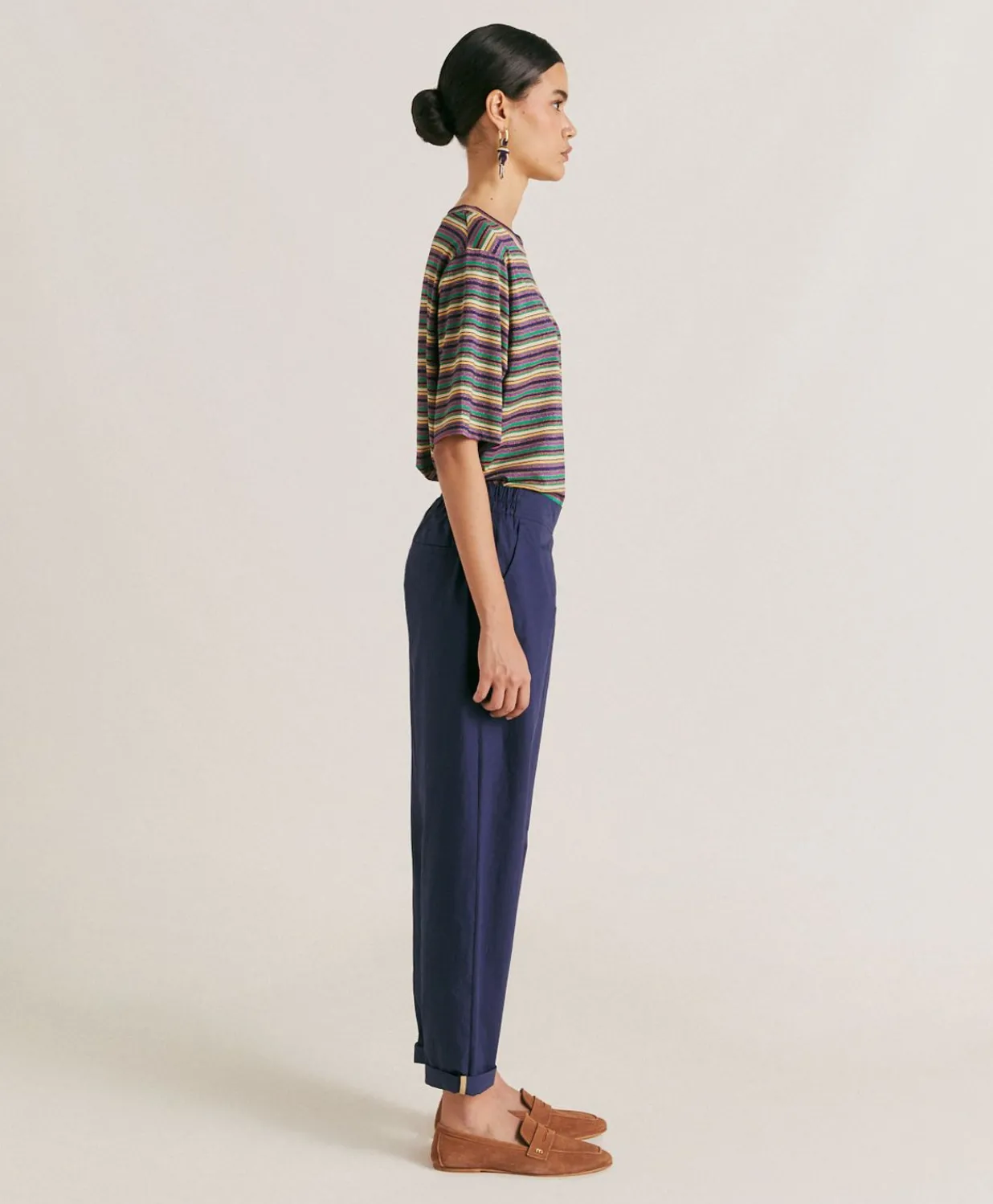 Outlet Pantalon Idaho En Popeline - Bleu Femmes Pantalons Et Shorts