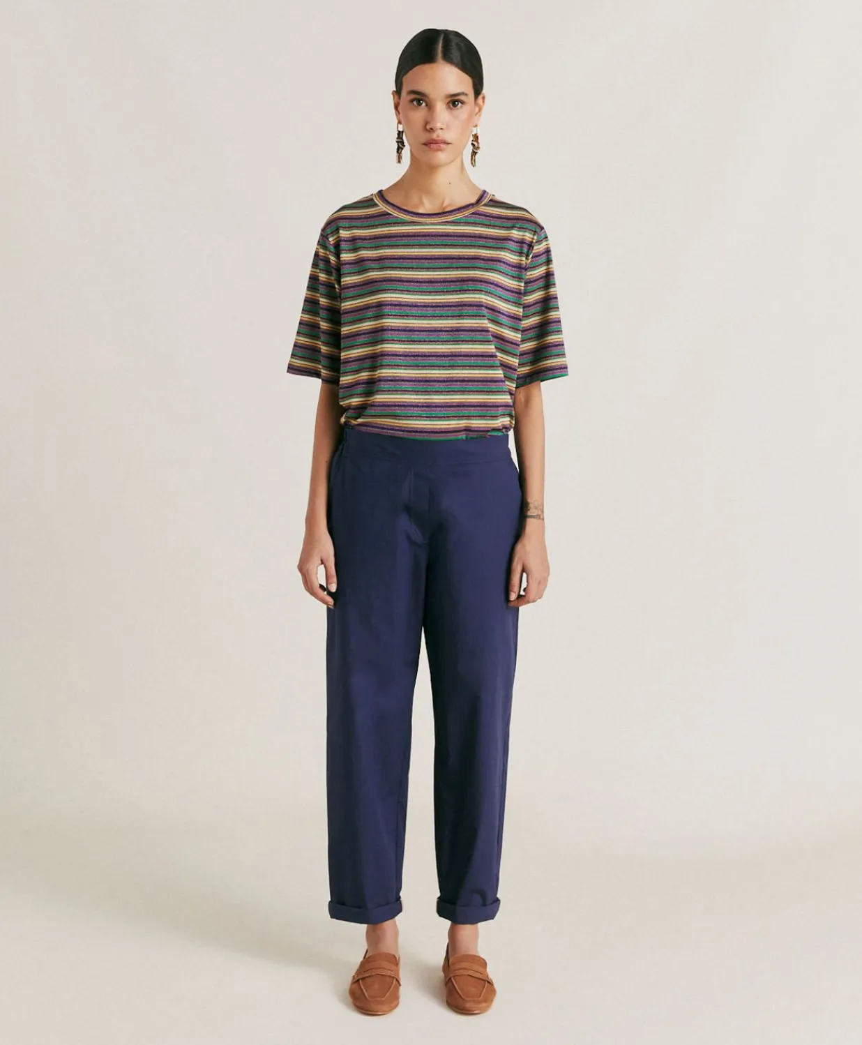 Outlet Pantalon Idaho En Popeline - Bleu Femmes Pantalons Et Shorts