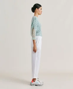 Hot Pantalon Idaho En Popeline - Blanc Optique Femmes Pantalons Et Shorts