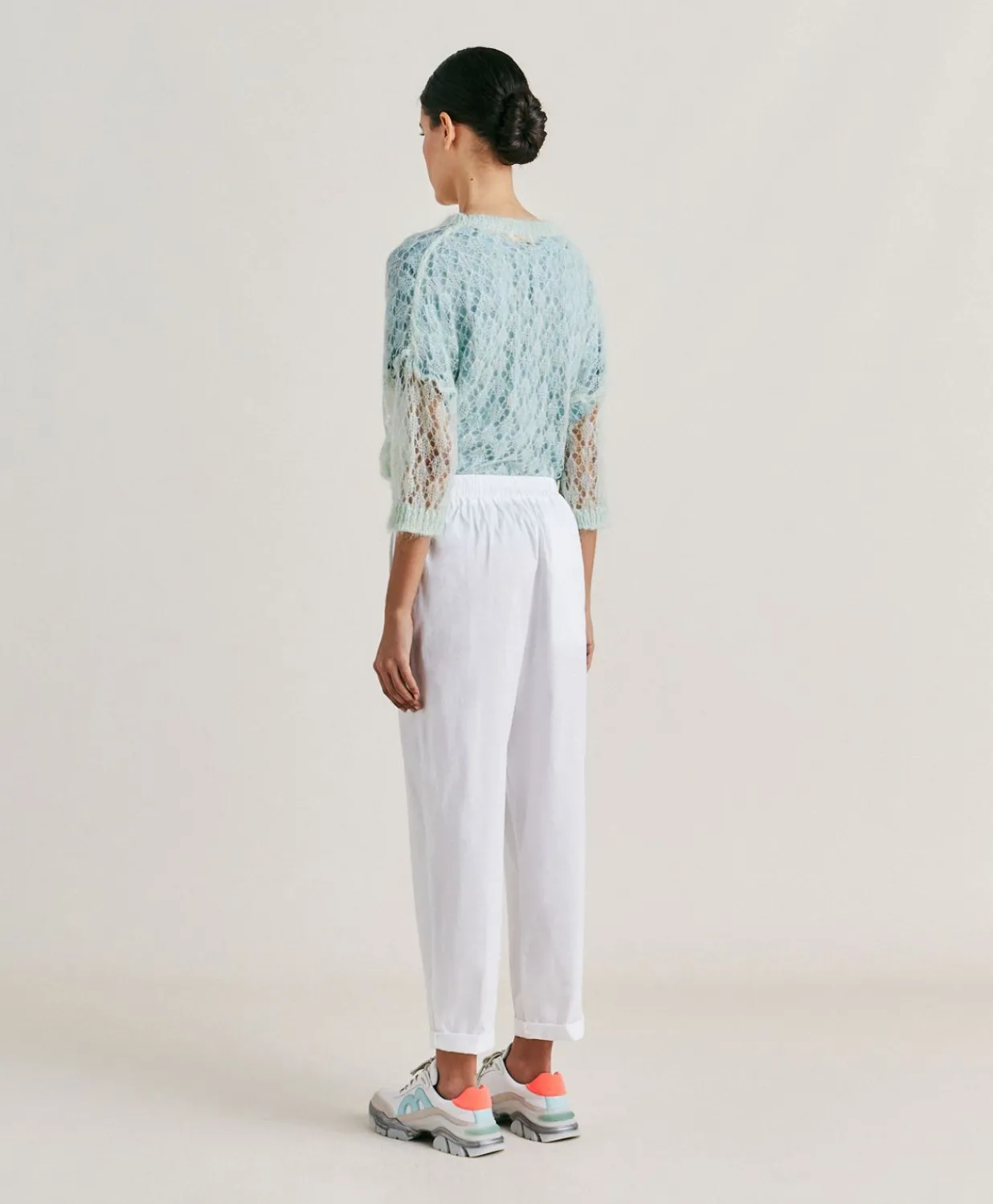 Hot Pantalon Idaho En Popeline - Blanc Optique Femmes Pantalons Et Shorts