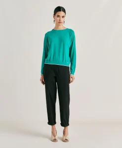 Outlet Pantalon Idaho En Popeline - Noir Femmes Pantalons Et Shorts