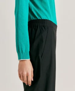 Outlet Pantalon Idaho En Popeline - Noir Femmes Pantalons Et Shorts
