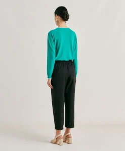 Outlet Pantalon Idaho En Popeline - Noir Femmes Pantalons Et Shorts