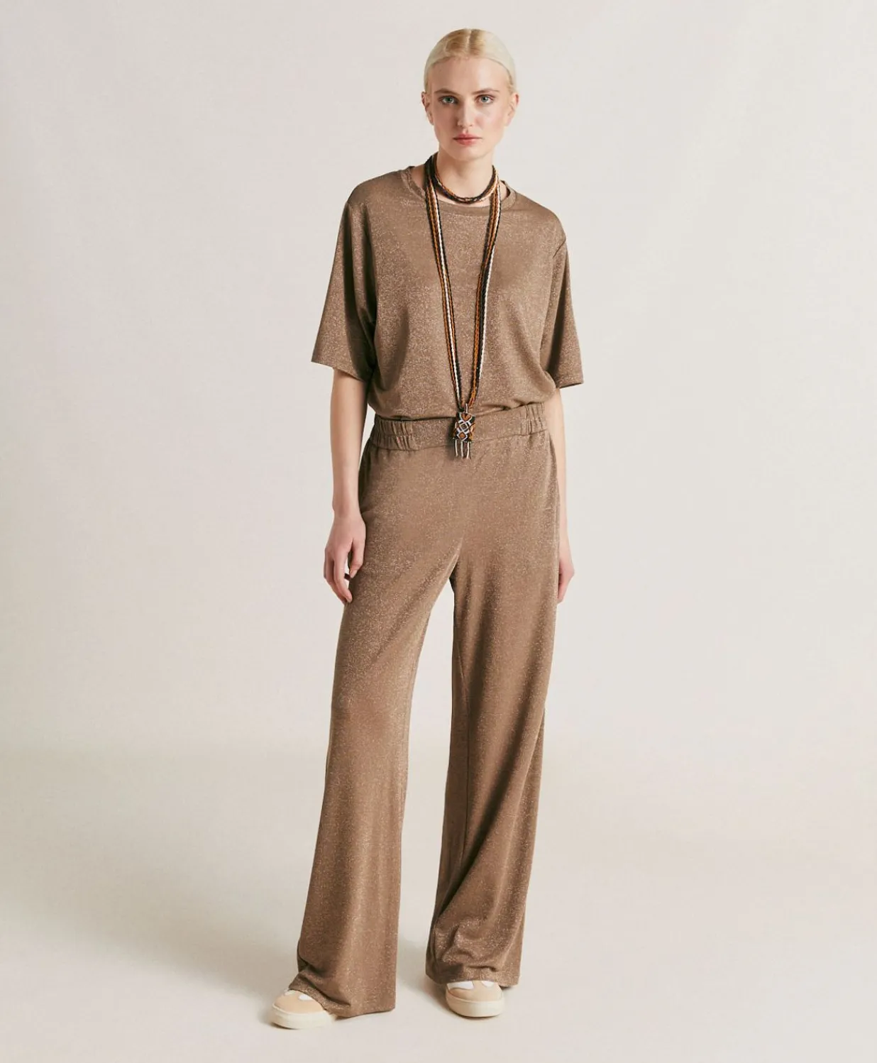 Hot Pantalon Jersey Lurex Baccarat - Boue Femmes Pantalons Et Shorts