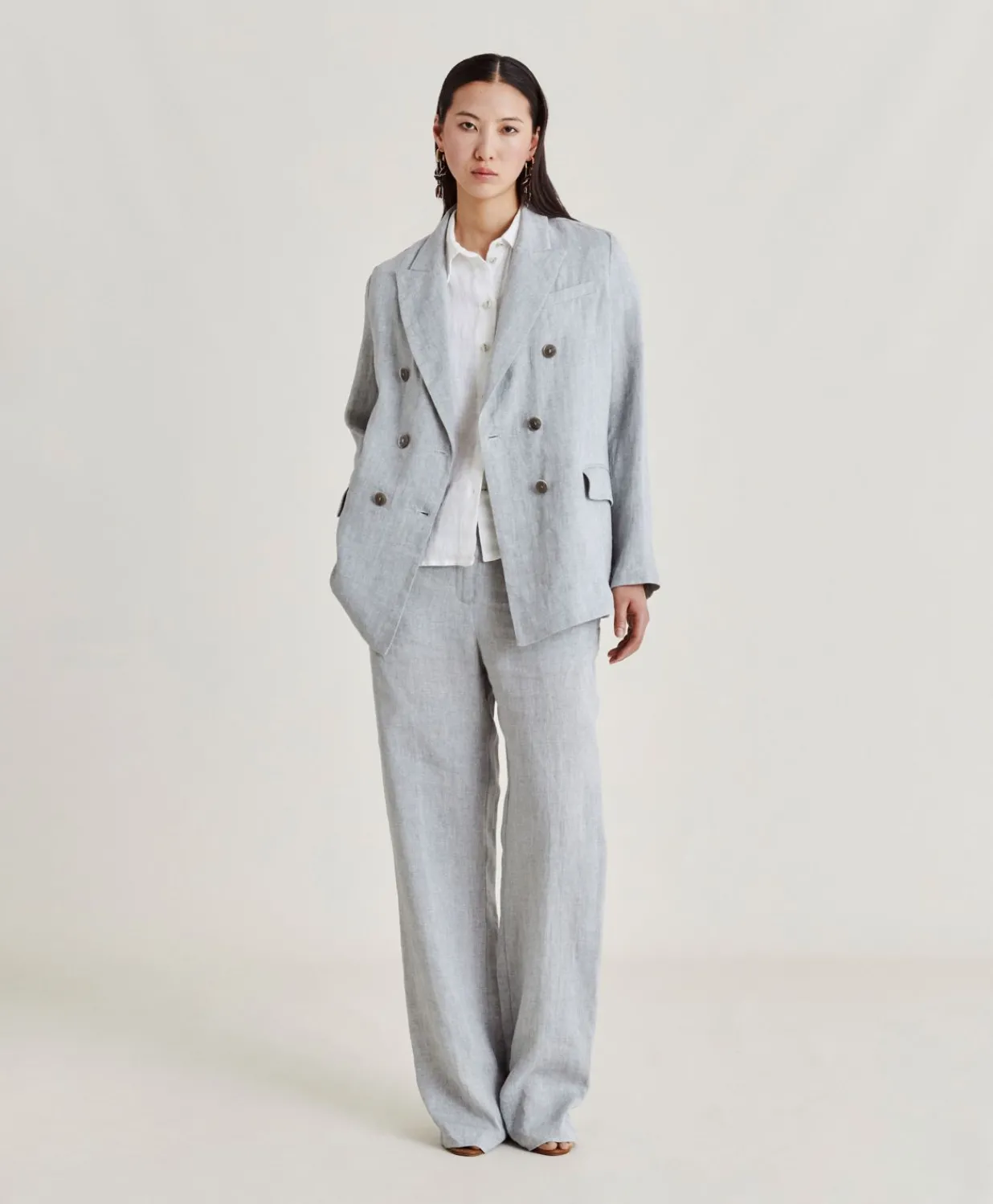 New Pantalon Narciso Lin Lurex - Gris Femmes Costumes Et Costumes