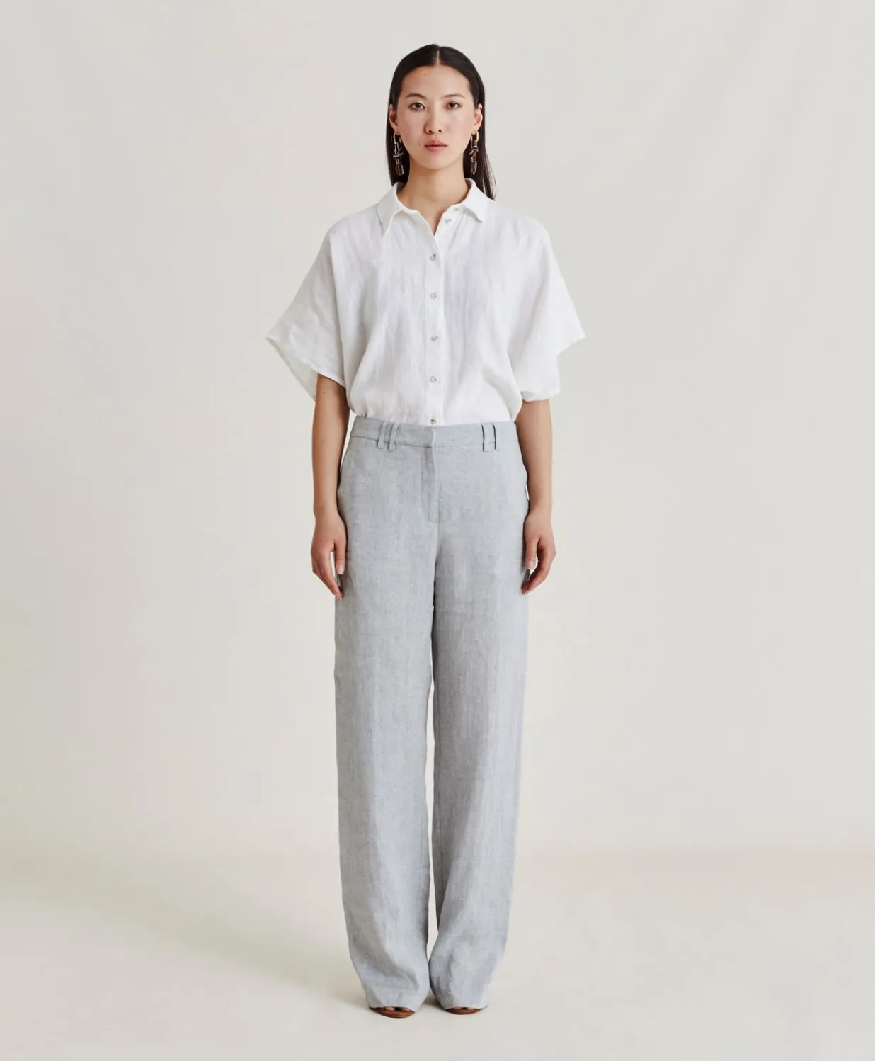 New Pantalon Narciso Lin Lurex - Gris Femmes Costumes Et Costumes
