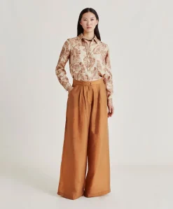 New Pantalon Patrice En Jacquard Cupro - Reglisse Femmes Pantalons Et Shorts