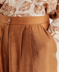 New Pantalon Patrice En Jacquard Cupro - Reglisse Femmes Pantalons Et Shorts
