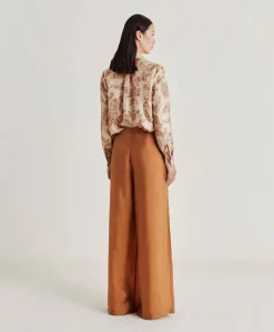 New Pantalon Patrice En Jacquard Cupro - Reglisse Femmes Pantalons Et Shorts