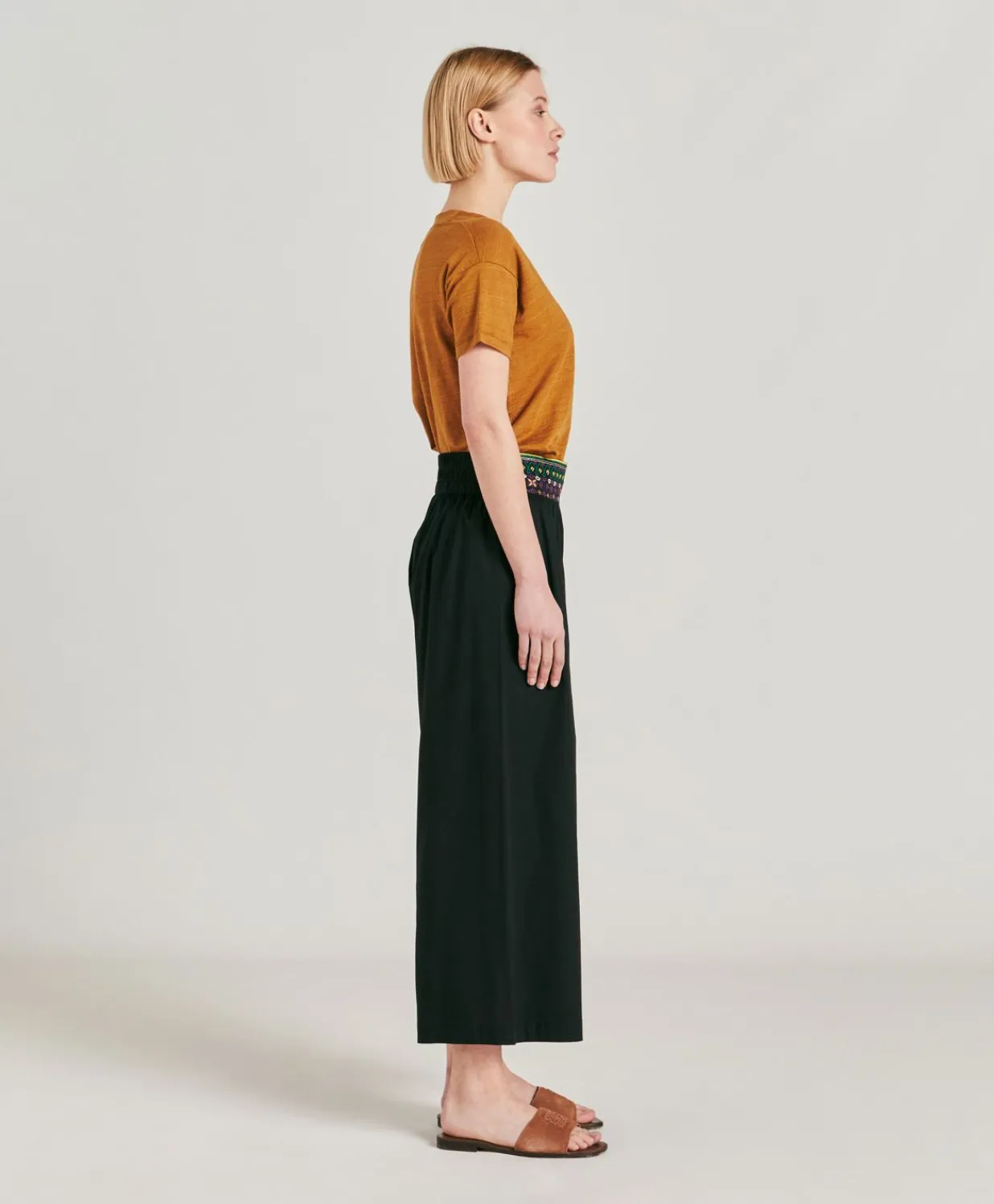 Online Pantalon Roca En Voile De Coton Brode - Noir Femmes Pantalons Et Shorts
