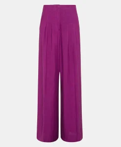 Hot Pantalon Violina Elegant En Lin Viscose - Cyclamen Femmes Costumes Et Costumes