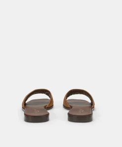 Hot Pantoufle Plate En Cuir Tuccia - Tan Femmes Chaussures