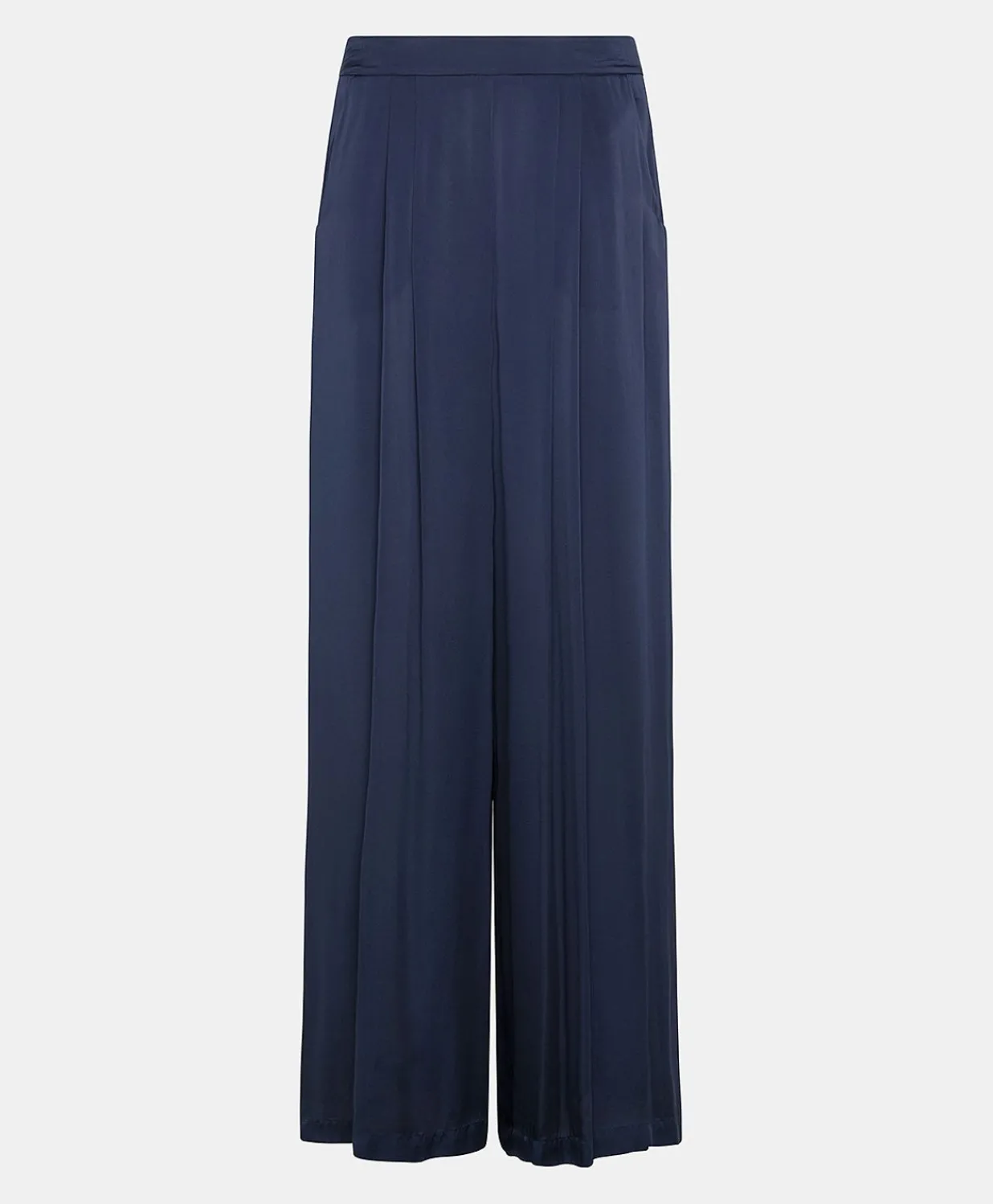 Best Patrice Bis Pantalon Uni En Soie - Bleu Nuit Femmes Pantalons Et Shorts