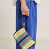 Sale Pochette En Raphia Raye Yamir - Multicolore Femmes Sacs Et Pochettes