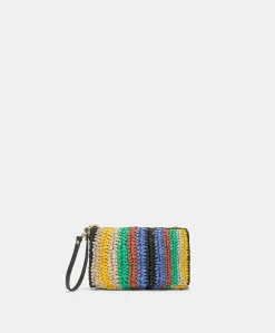 Sale Pochette En Raphia Raye Yamir - Multicolore Femmes Sacs Et Pochettes