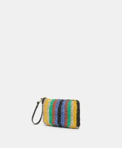 Sale Pochette En Raphia Raye Yamir - Multicolore Femmes Sacs Et Pochettes