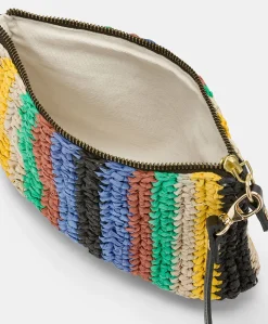 Sale Pochette En Raphia Raye Yamir - Multicolore Femmes Sacs Et Pochettes