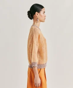 Sale Pull Bella En Mohair Doux - Orange Femmes Tricots