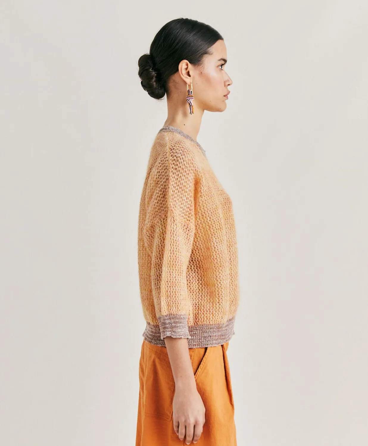 Sale Pull Bella En Mohair Doux - Orange Femmes Tricots
