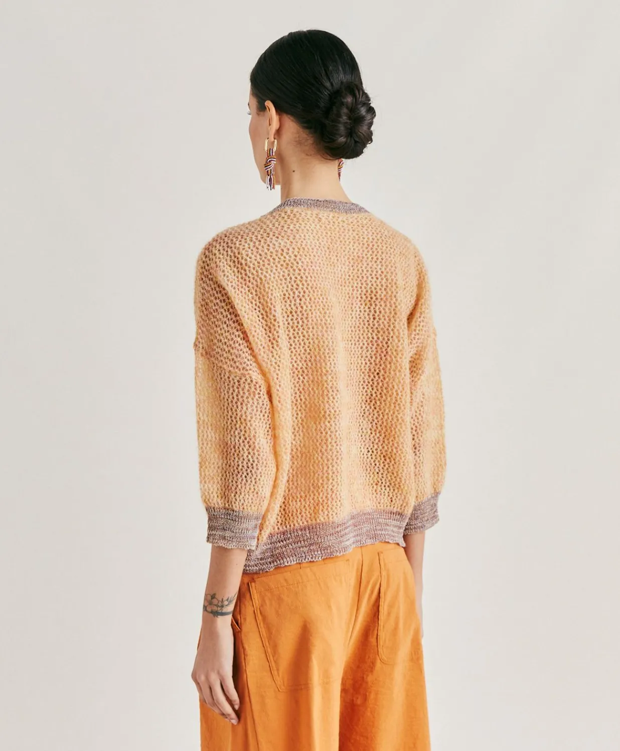 Sale Pull Bella En Mohair Doux - Orange Femmes Tricots