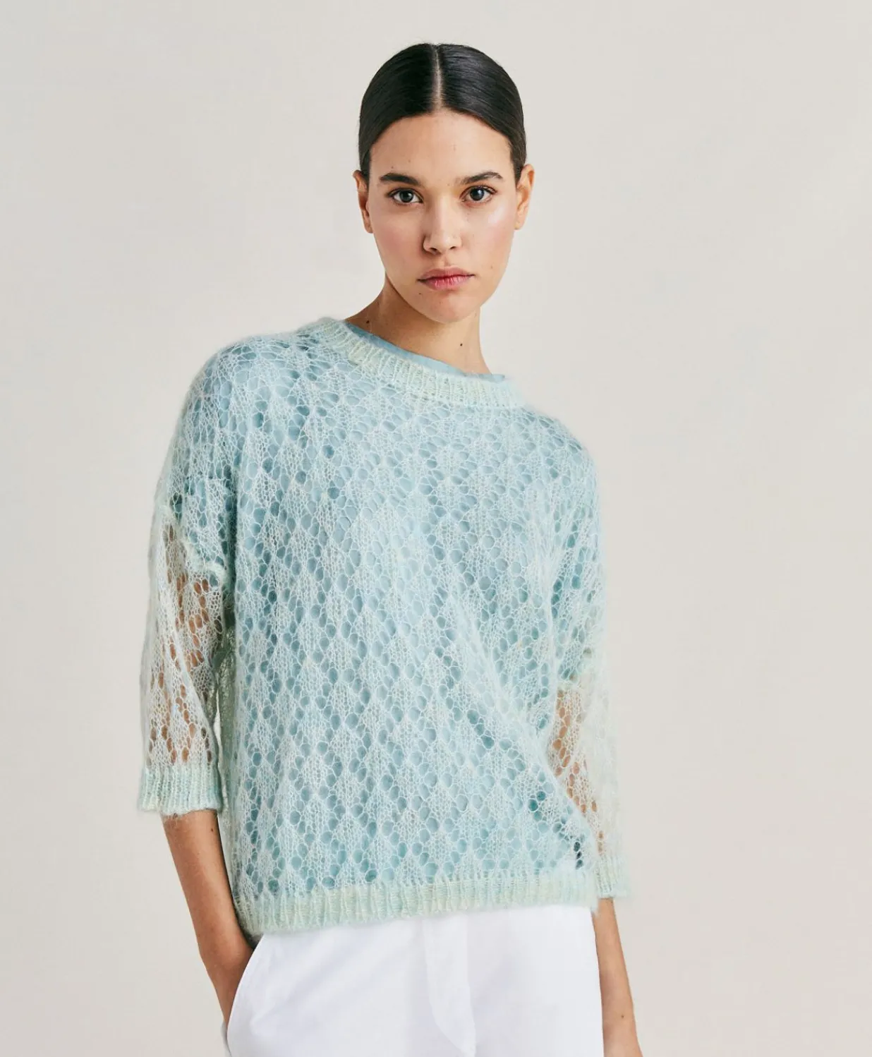 Best Pull Campanula En Mohair Doux - Turquoise Femmes Tricots