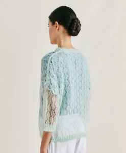 Best Pull Campanula En Mohair Doux - Turquoise Femmes Tricots