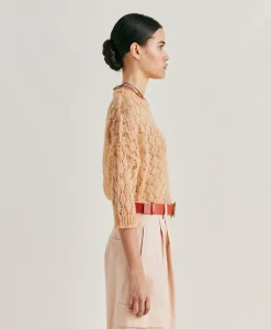 Sale Pull Campanula En Mohair Doux - Orange Femmes Tricots