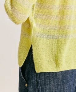 New Pull Egide Perlata Raye Lurex - Citron Vert Femmes Tricots