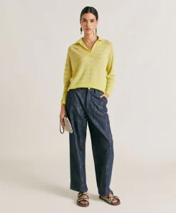 New Pull Egide Perlata Raye Lurex - Citron Vert Femmes Tricots