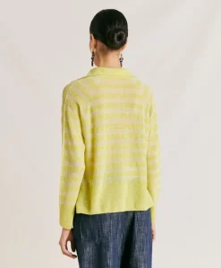 New Pull Egide Perlata Raye Lurex - Citron Vert Femmes Tricots
