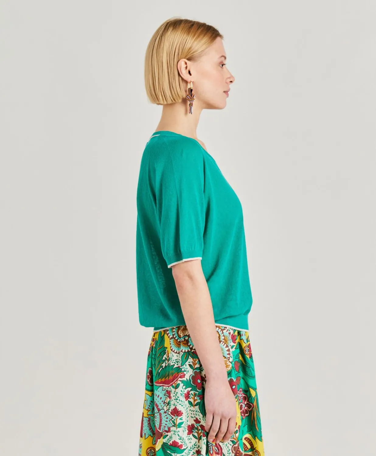 Clearance Pull En Lin Edie - Emeraude Femmes Tricots