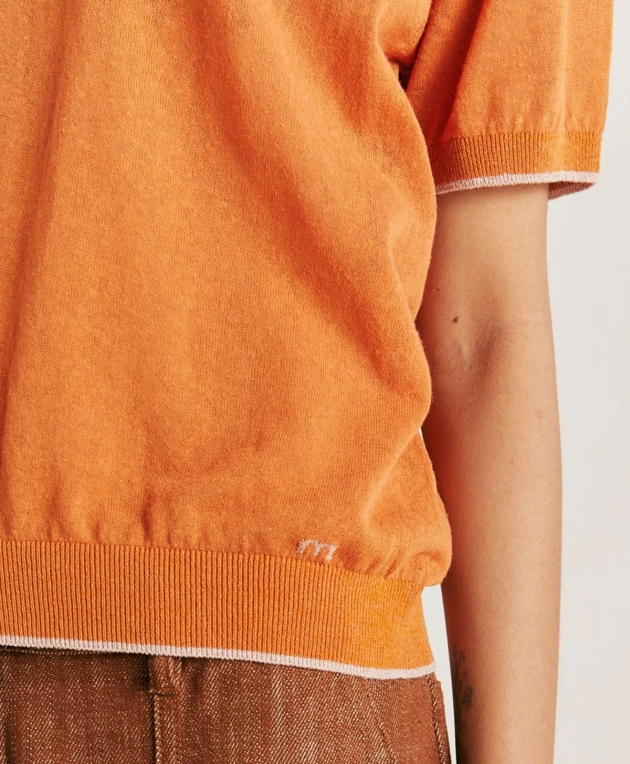 Outlet Pull En Lin Edie - Orange Femmes Tricots